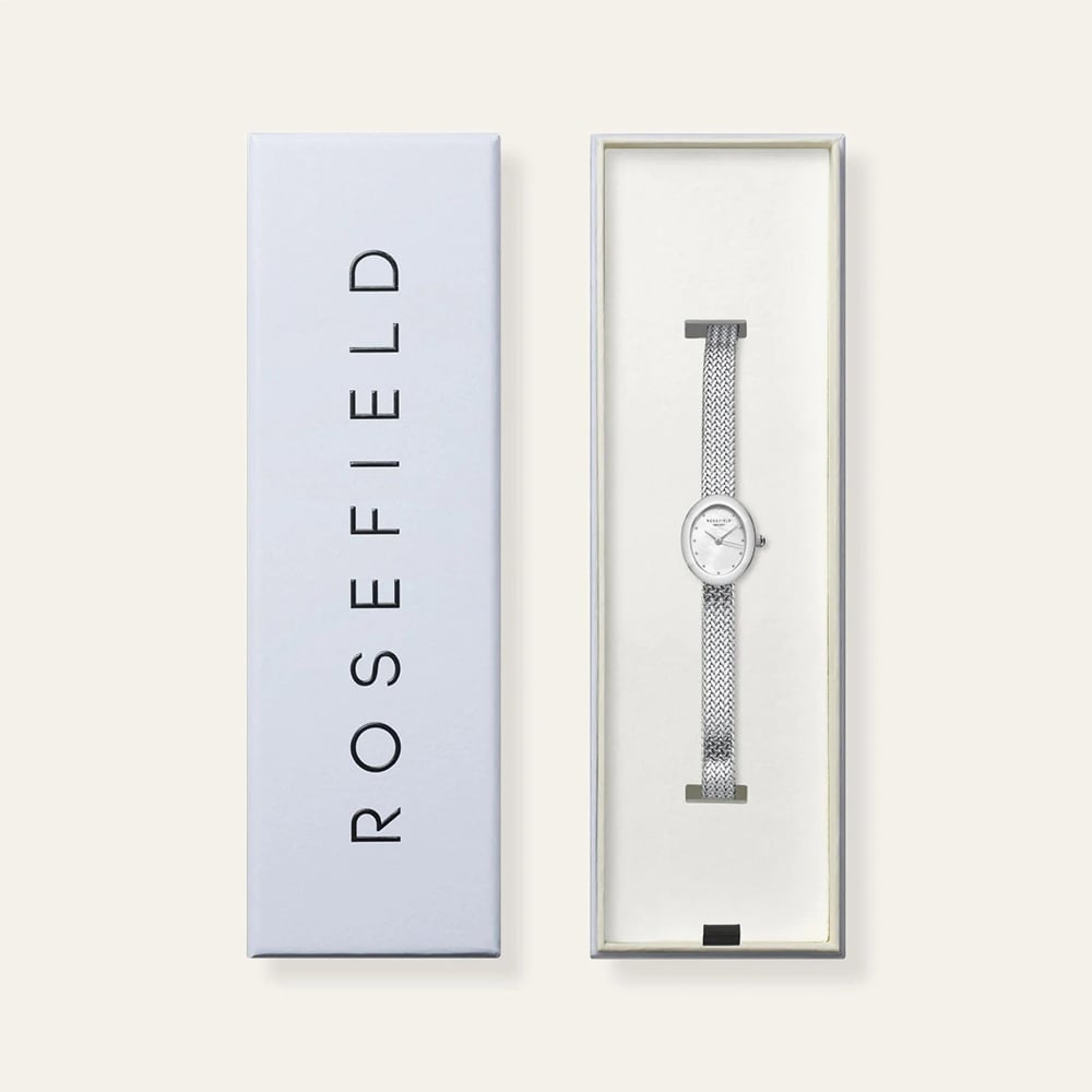 ROSEFIELD Ladies Mini Oval White Mother of Pearl Dial Bracelet Watch MWSMS-M05