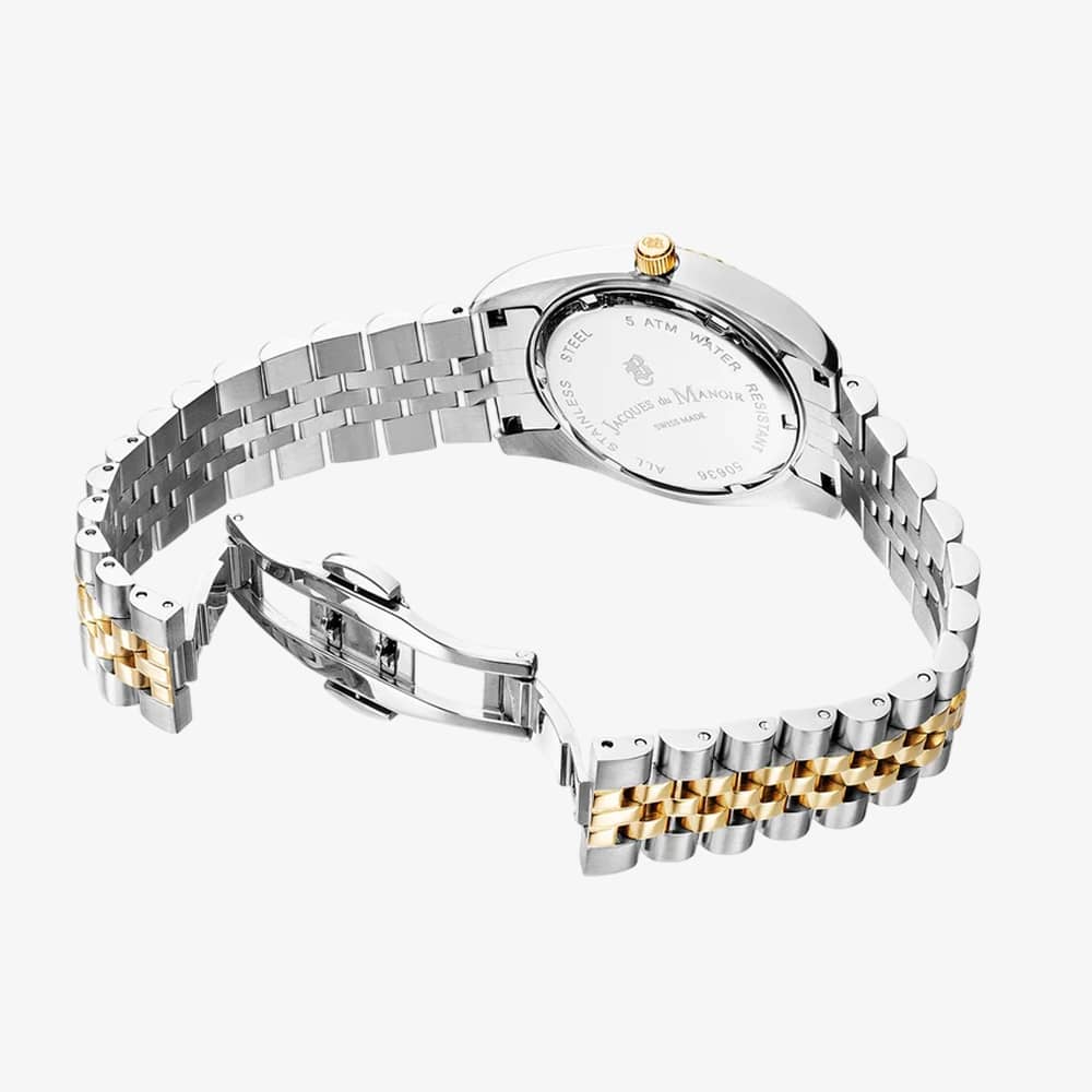 Jacques du Manoir Ladies Inspiration Elegance Silver Dial Two Tone Bracelet Watch NRO.07