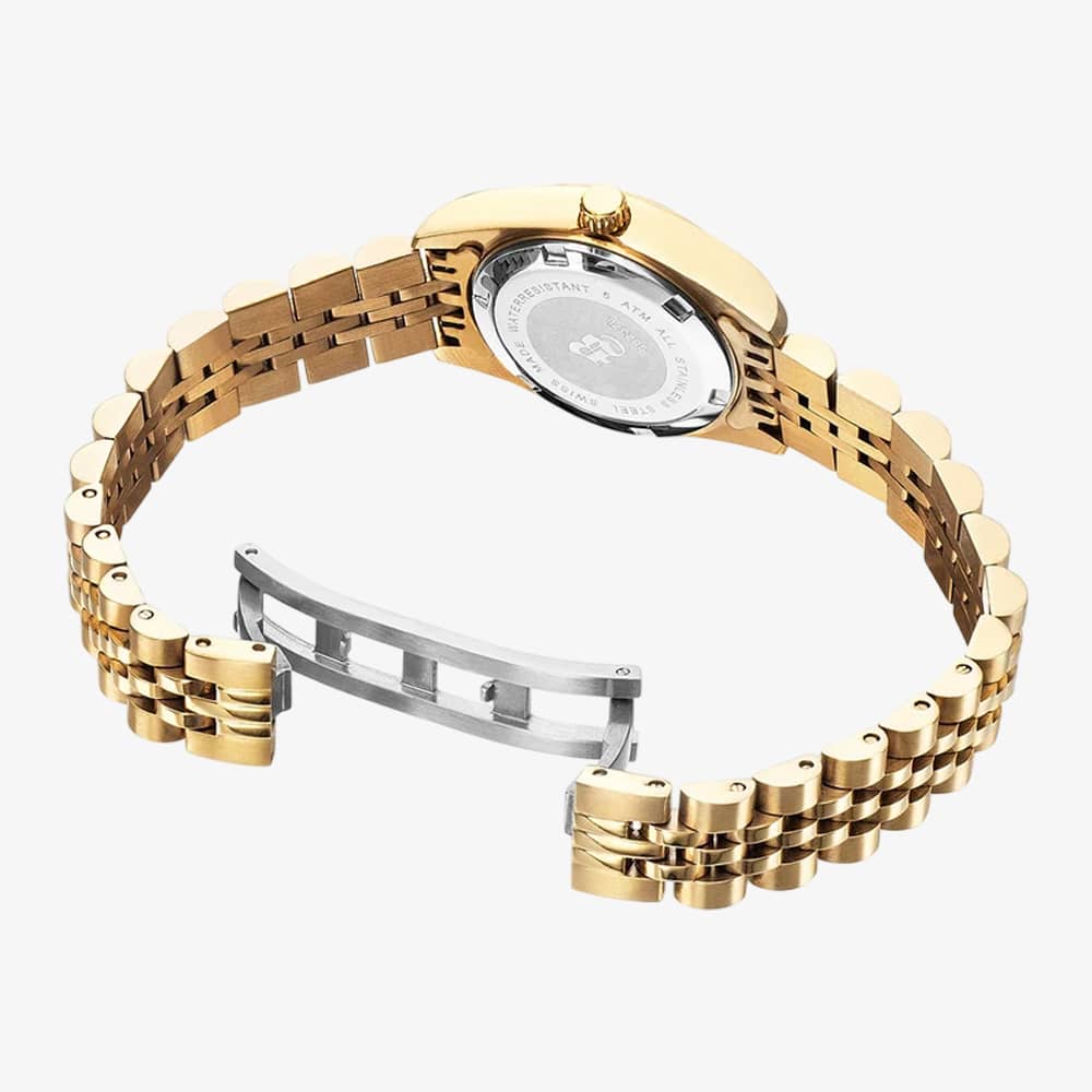 Jacques du Manoir Ladies Inspiration Elegance 26mm Black Dial Gold Tone Bracelet Watch NRO.22