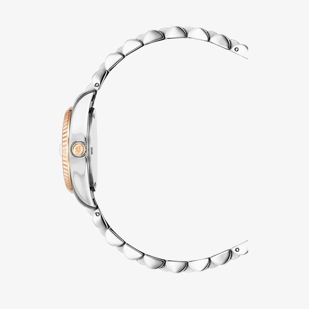 Jacques du Manoir Ladies Inspiration Elegance Silver Dial Rose Gold Two Tone Bracelet Watch NRO.24