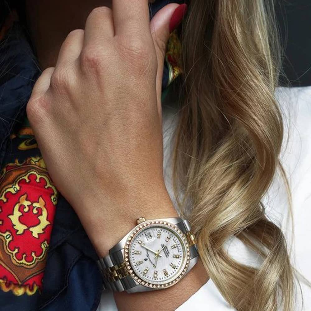 Jacques du Manoir Ladies Inspiration Elegance Silver Dial Two Tone Bracelet Watch NROP.07