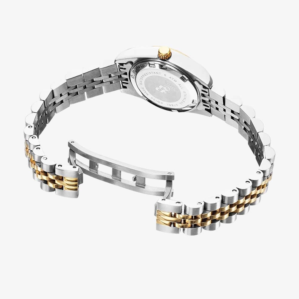 Jacques du Manoir Ladies Inspiration Elegance 26mm Silver Dial Two Tone Bracelet Watch NROP.08