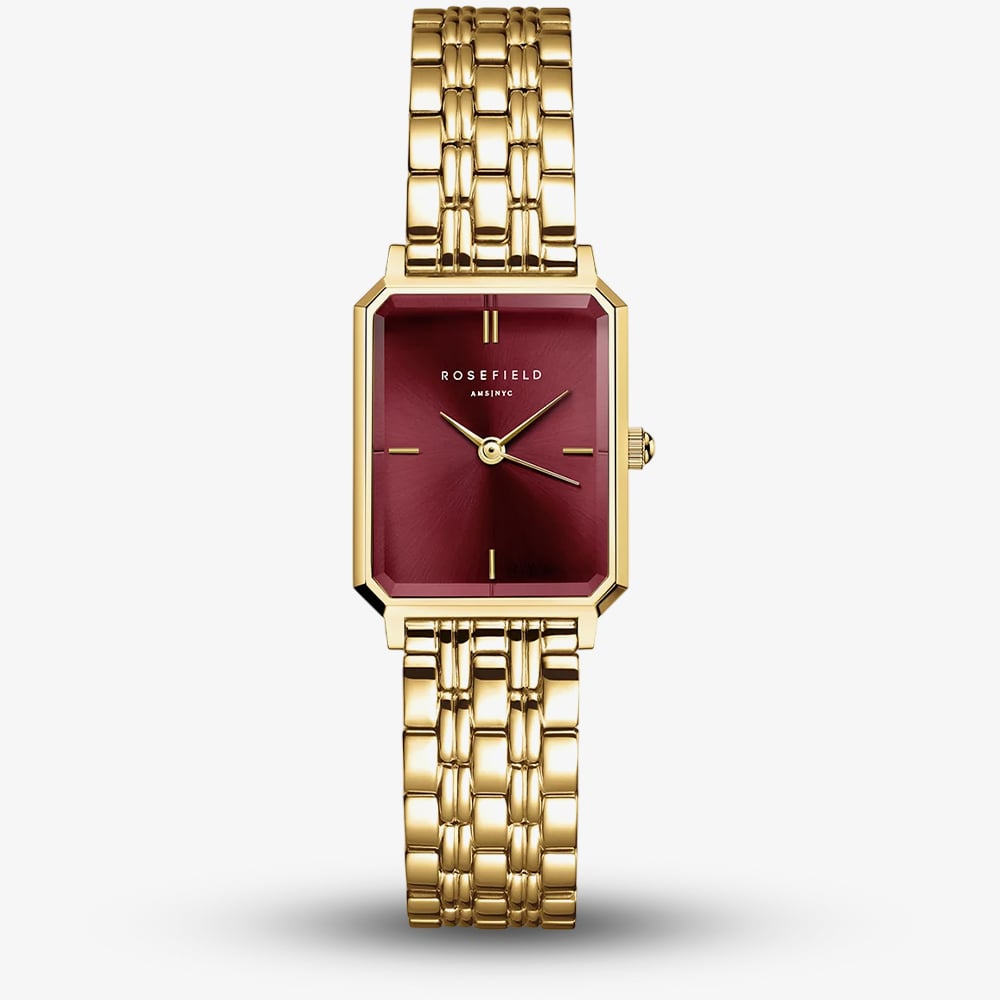 Rosefield OBGSG-O83 Octagon XS (19.5mm) Burgundy Dial / Gold Watch - Image 2
