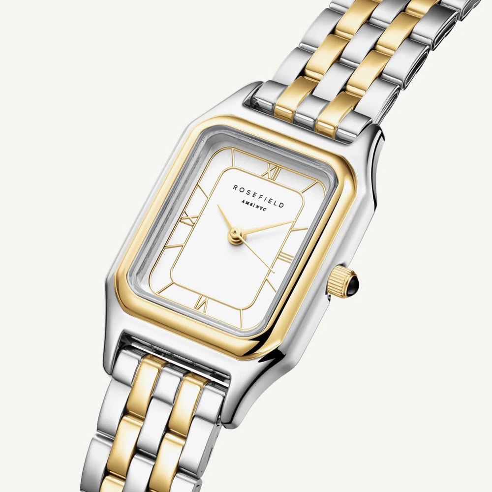 ROSEFIELD Ladies Ivy White Dial Two Tone Bracelet Watch OCWDSD-OC03