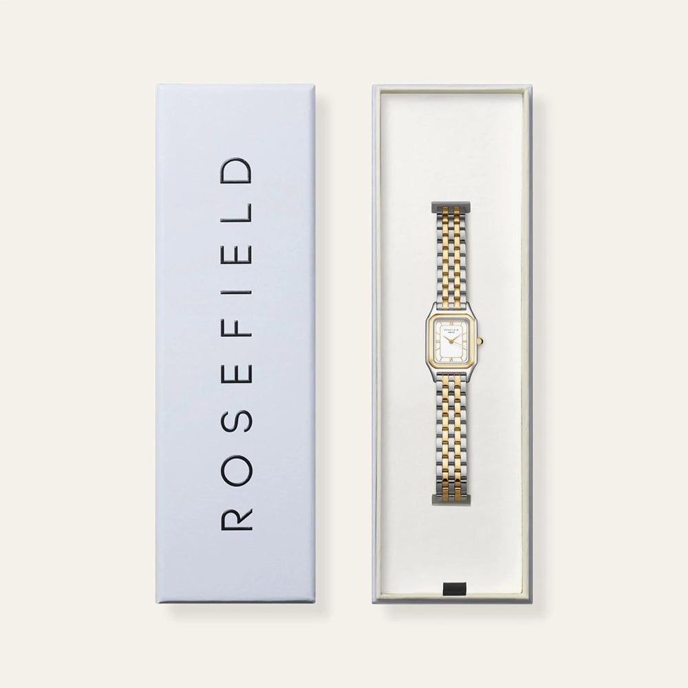 ROSEFIELD Ladies Ivy White Dial Two Tone Bracelet Watch OCWDSD-OC03