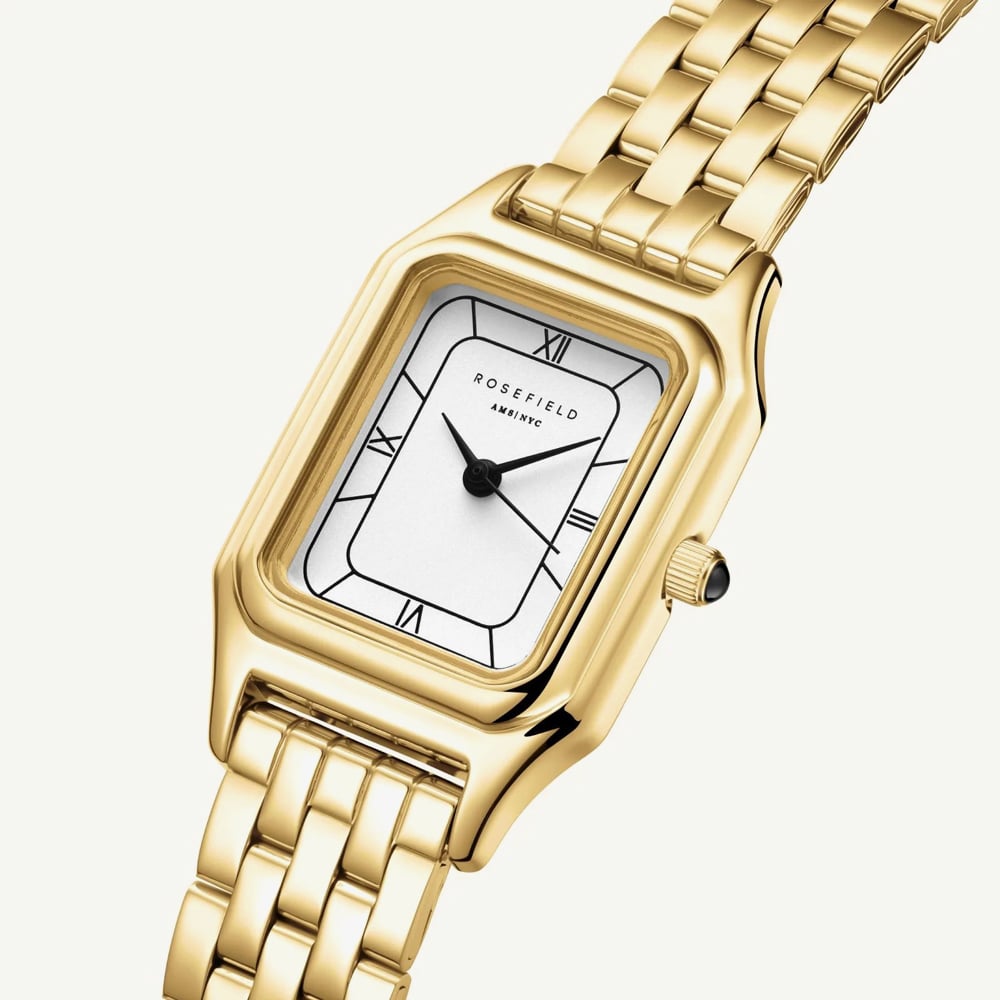 ROSEFIELD Ladies Ivy White Dial Golden Bracelet Watch OCWGSG-OC01