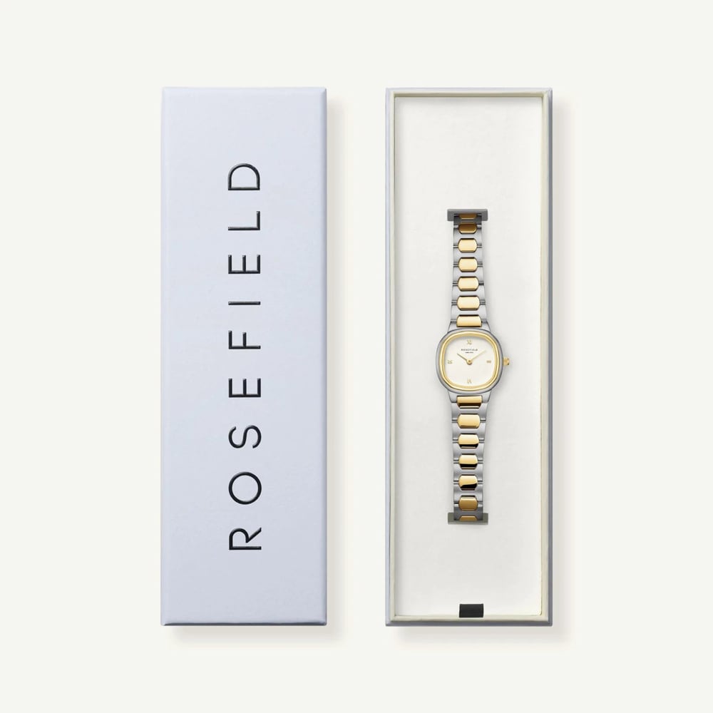 ROSEFIELD Ladies Gaia XS White Dial Two Tone Bracelet Watch ORCDSD-OR06