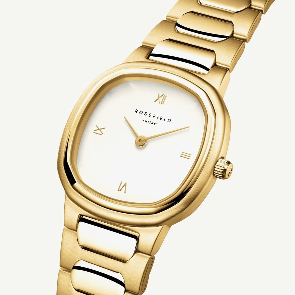ROSEFIELD Ladies Gaia White Dial Golden Bracelet Watch ORCGSG-OR01