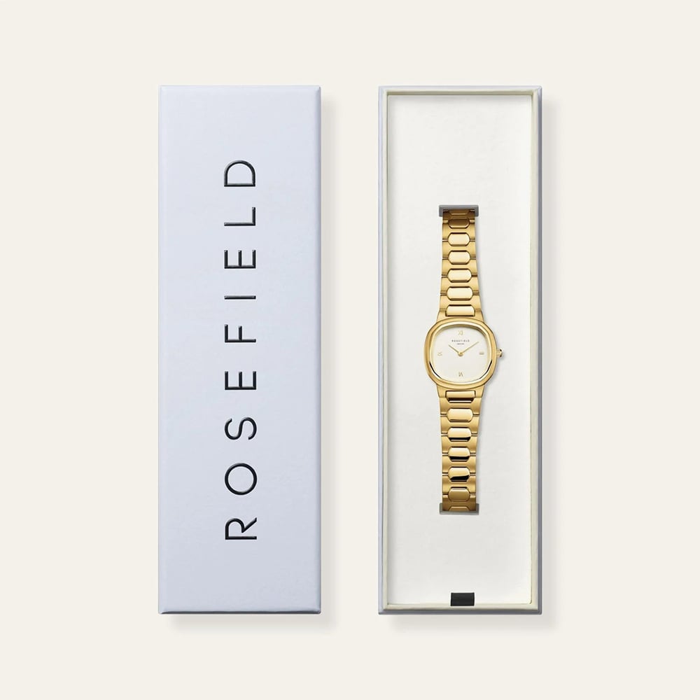 ROSEFIELD Ladies Gaia White Dial Golden Bracelet Watch ORCGSG-OR01