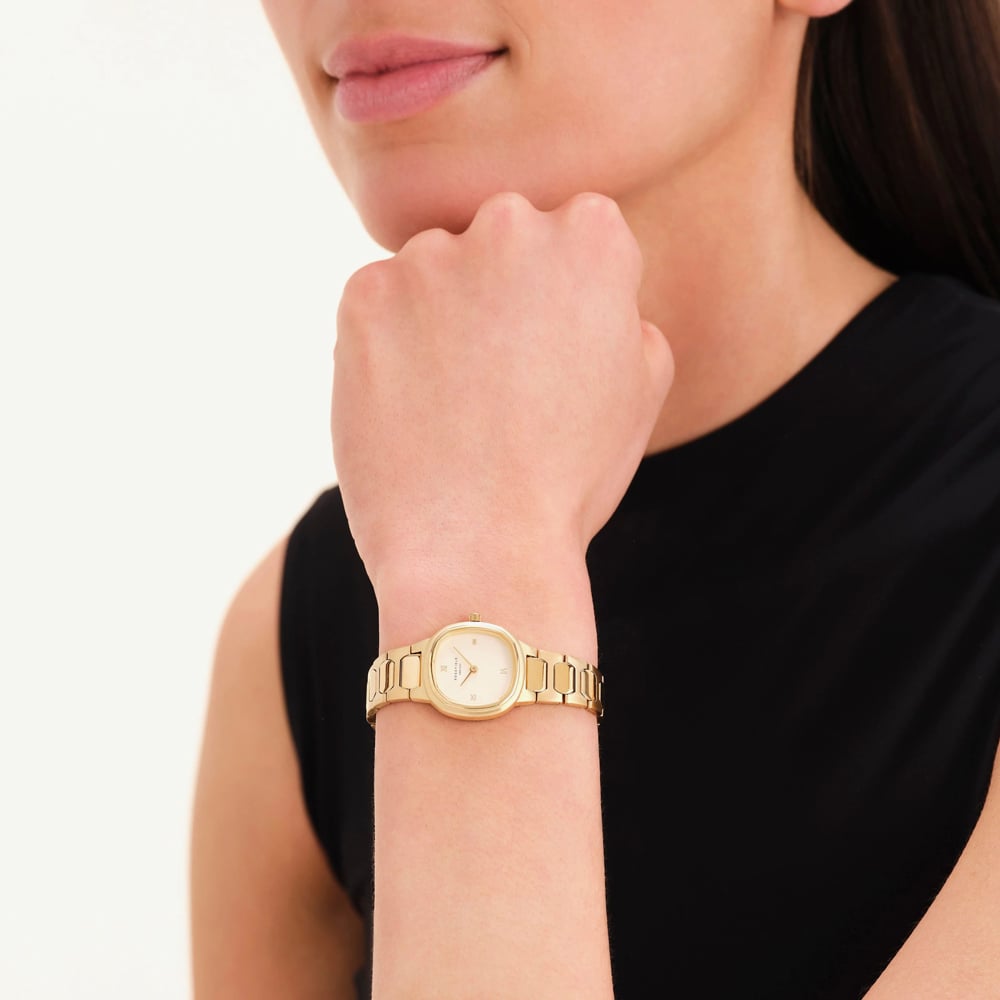 ROSEFIELD Ladies Gaia XS White Dial Golden Bracelet Watch ORCGSG-OR04