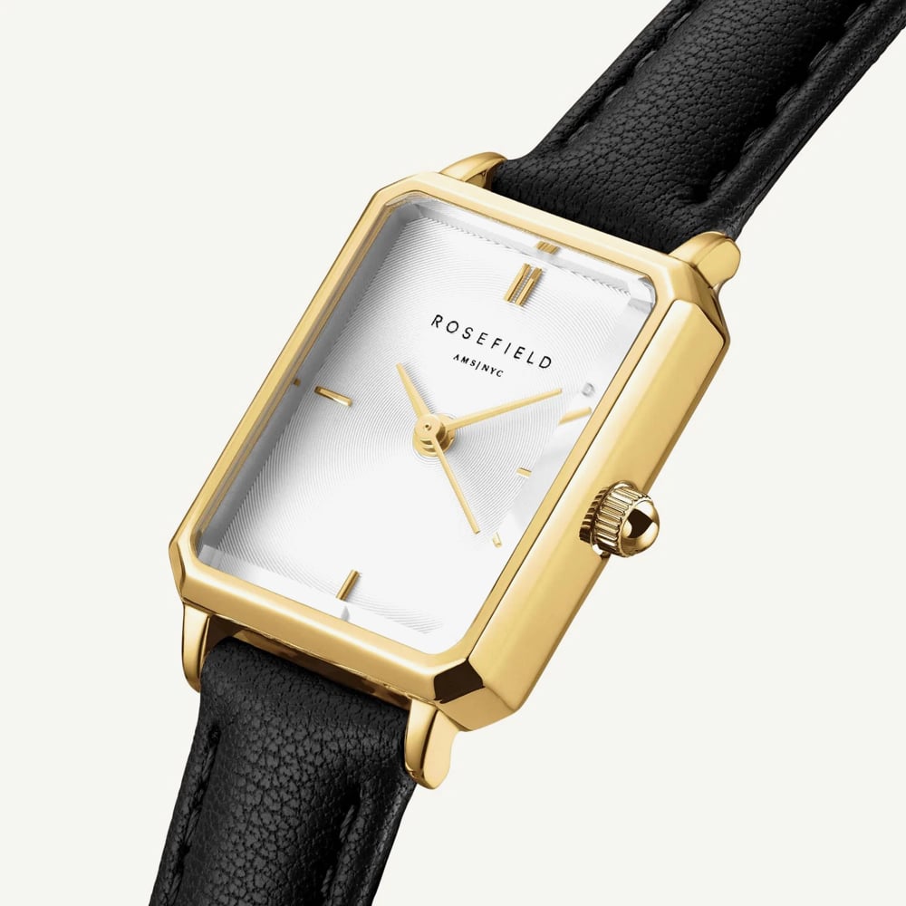 ROSEFIELD Ladies Octagon XS White Dial Leather Strap Watch OWBLG-O84