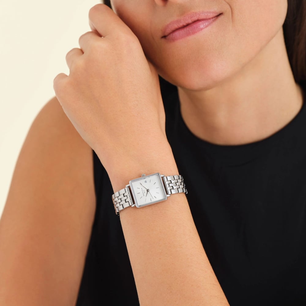 ROSEFIELD Ladies Boxy XS White Dial Bracelet Watch QMWSS-Q020