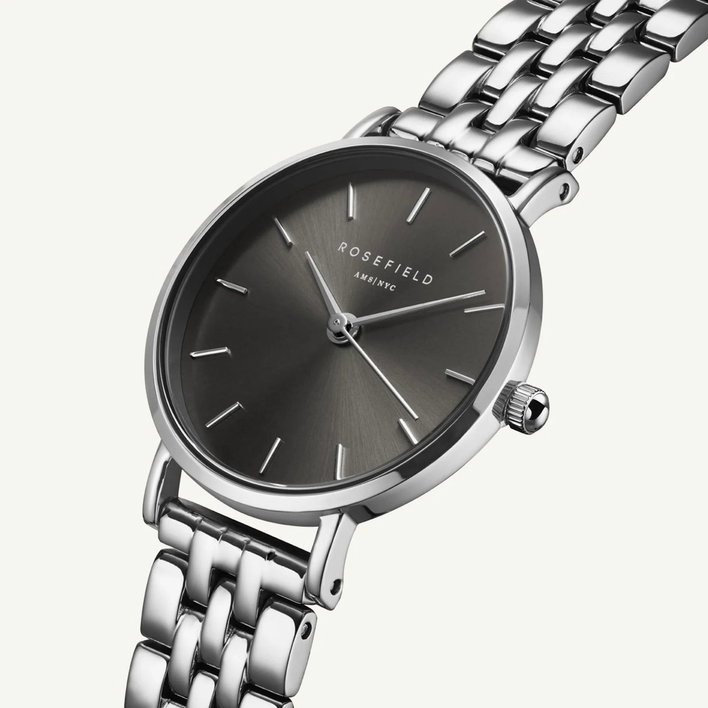 ROSEFIELD Ladies Small Edit Grey Dial Bracelet Watch SGSSS-SE03