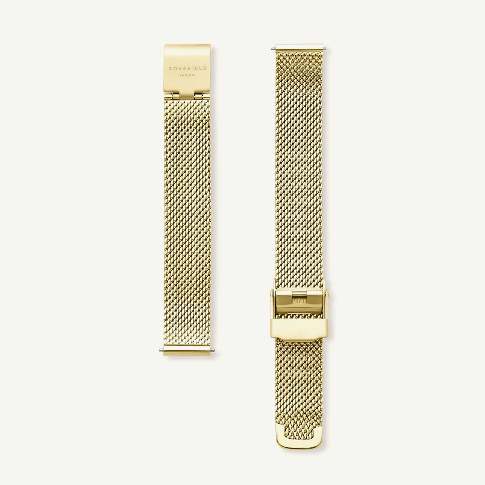 ROSEFIELD Ladies Small Edit White Mother of Pearl Dial Golden Mesh Bracelet Watch SMGMG-S06