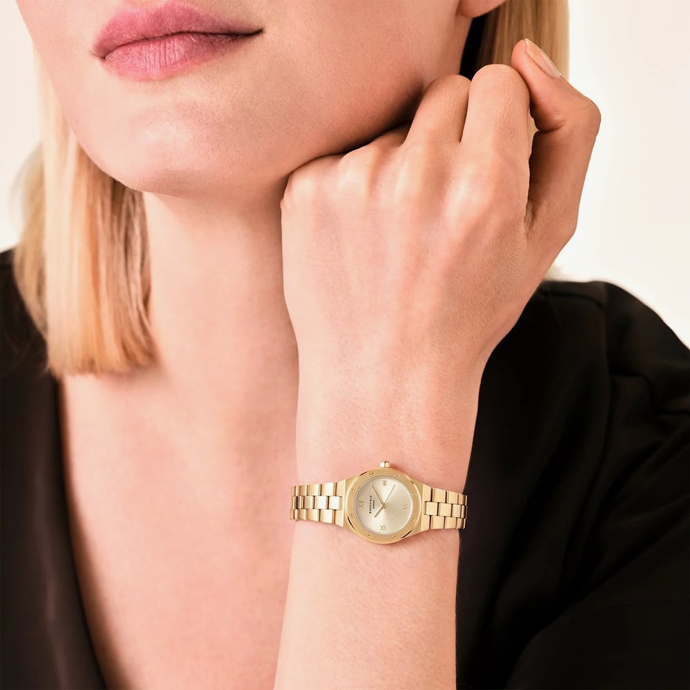 ROSEFIELD Ladies Rose XS Champagne Dial Golden Bracelet Watch SPIGSG-SP07