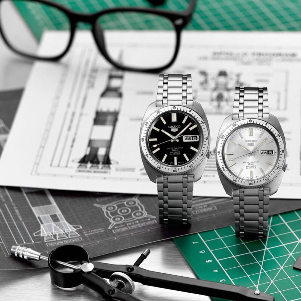 Seiko Mens Limited Edition Gene Kranz Recreation Black Dial Watch SRPL93K1