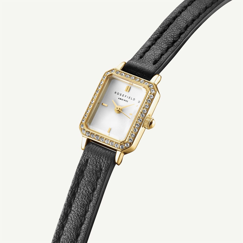 ROSEFIELD Ladies Studio White Dial Golden Leather Choker Necklace Watch STWBLG-ST03