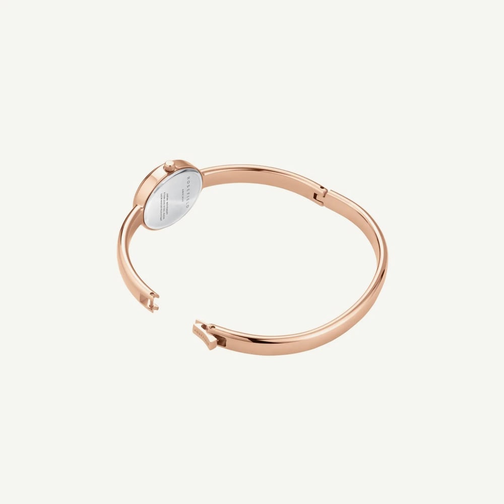 ROSEFIELD Ladies Studio Bangle S White Mother of Pearl Dial Rose Gold Bangle Bracelet Watch STWRSR-ST08