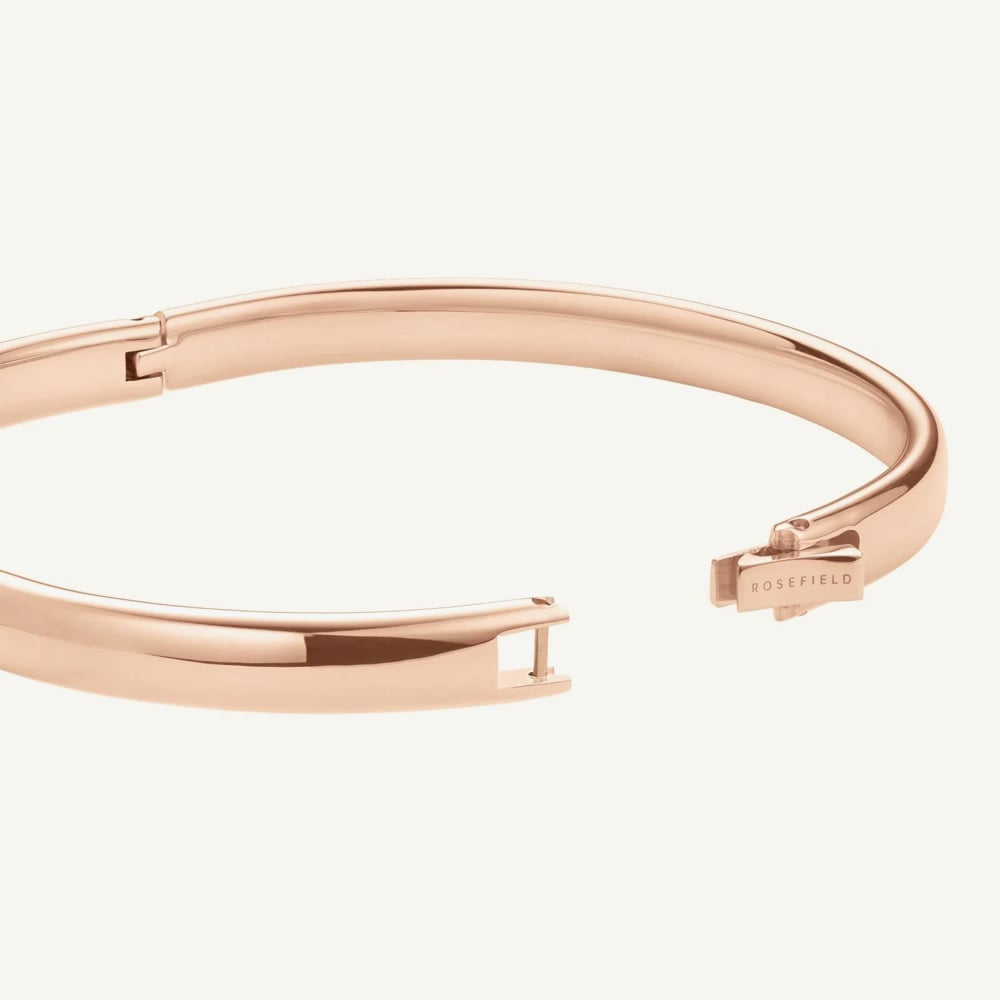 ROSEFIELD Ladies Studio Bangle S White Mother of Pearl Dial Rose Gold Bangle Bracelet Watch STWRSR-ST08