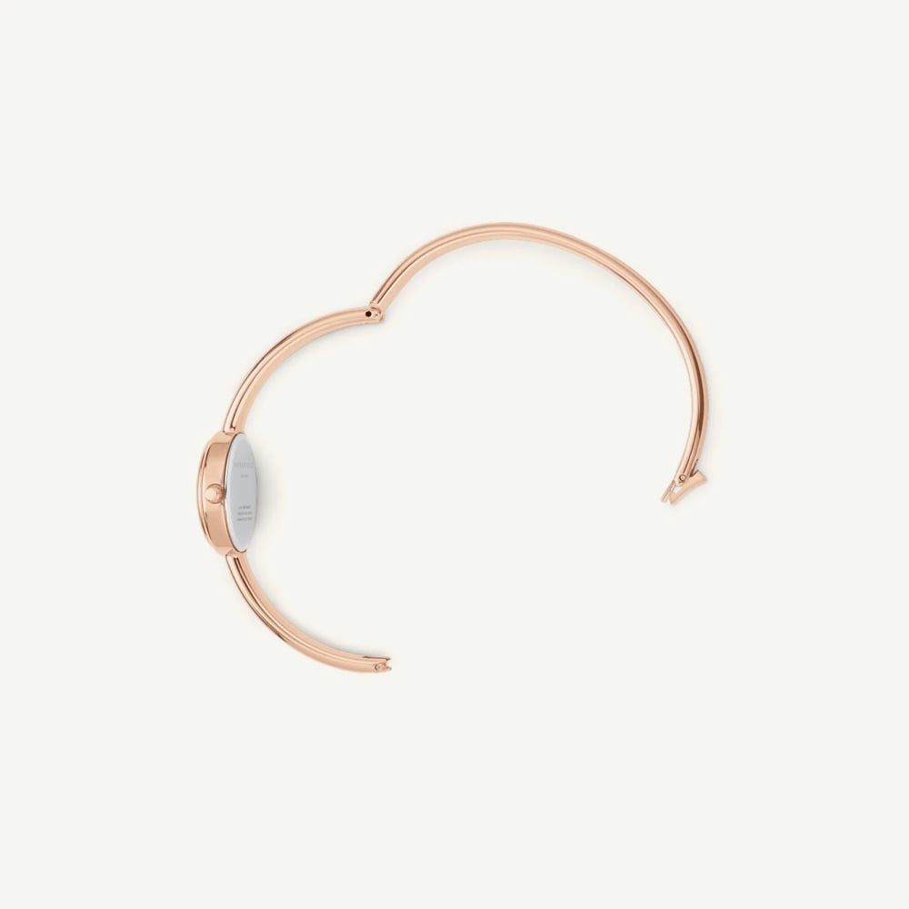 ROSEFIELD Ladies Studio Bangle S White Mother of Pearl Dial Rose Gold Bangle Bracelet Watch STWRSR-ST08