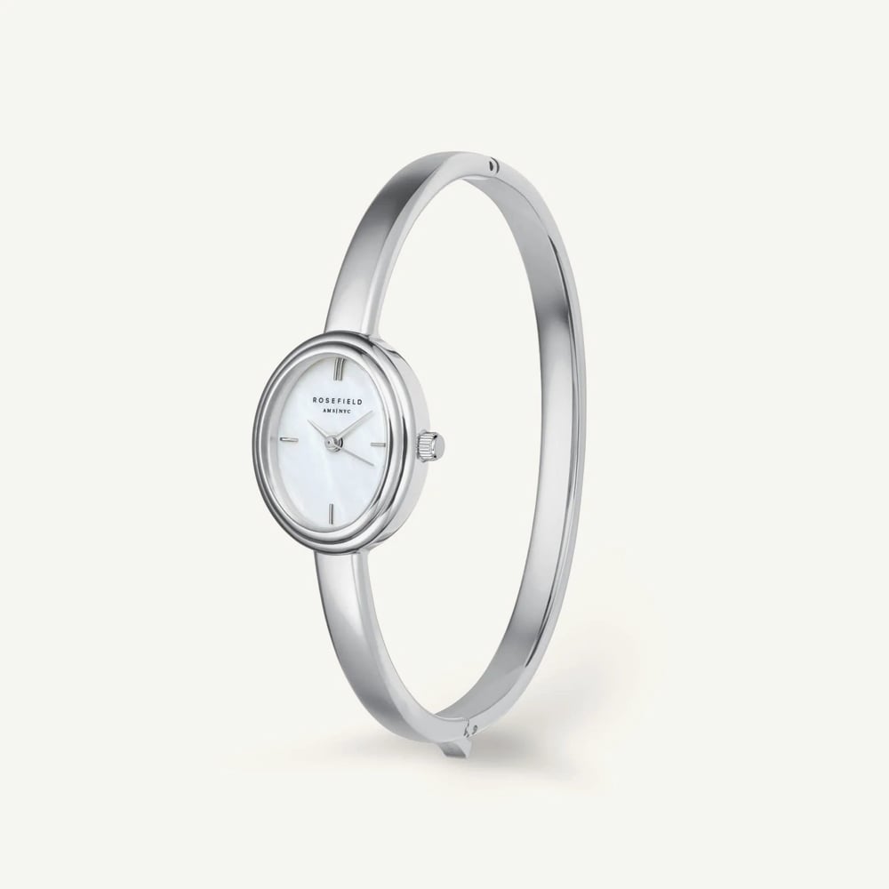 ROSEFIELD Ladies Studio Bangle S White Mother of Pearl Dial Bangle Bracelet Watch STWSSS-ST07