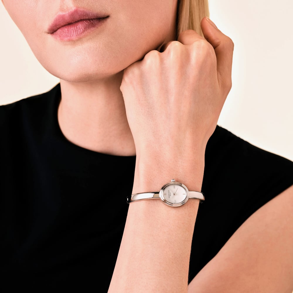 ROSEFIELD Ladies Studio Bangle S White Mother of Pearl Dial Bangle Bracelet Watch STWSSS-ST07