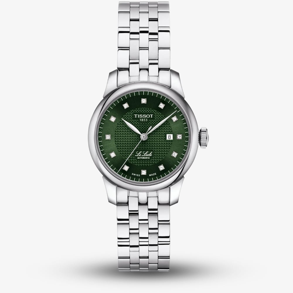 House of Watches - Tissot Ladies Le Locle Green Dial Bracelet Watch T006.207.11.096.00