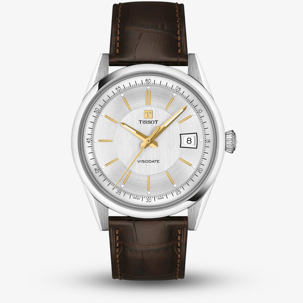 House of Watches - Tissot Mens Visodate Brown Leather Strap Watch T157.407.16.031.00