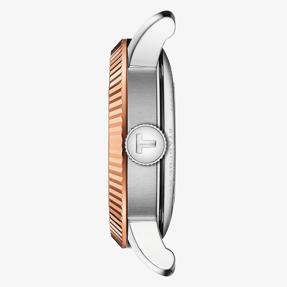 Tissot Ladies Le Locle Rose Gold Blue Leather Strap Watch T932.207.46.046.00