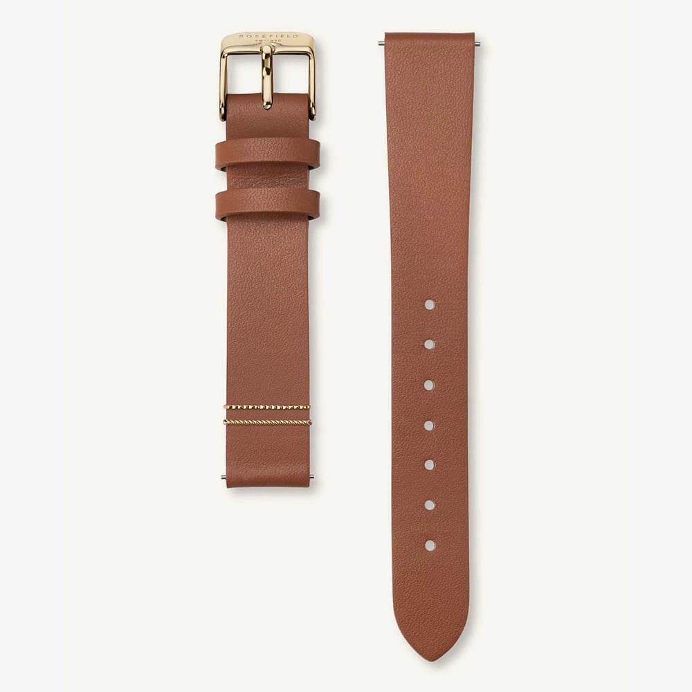 ROSEFIELD Ladies West Village White Dial Brown Leather Strap Watch WWCG-W86