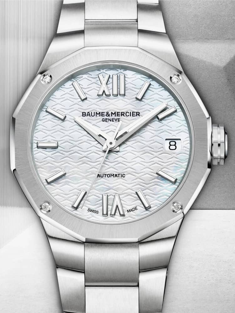 Ex-Display Baume & Mercier Ladies Riviera Mother-Of-Pearl Diamond-Set Automatic Watch 10676