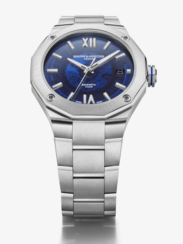 Baume & Mercier Mens Riviera Blue DIal Watch 10616