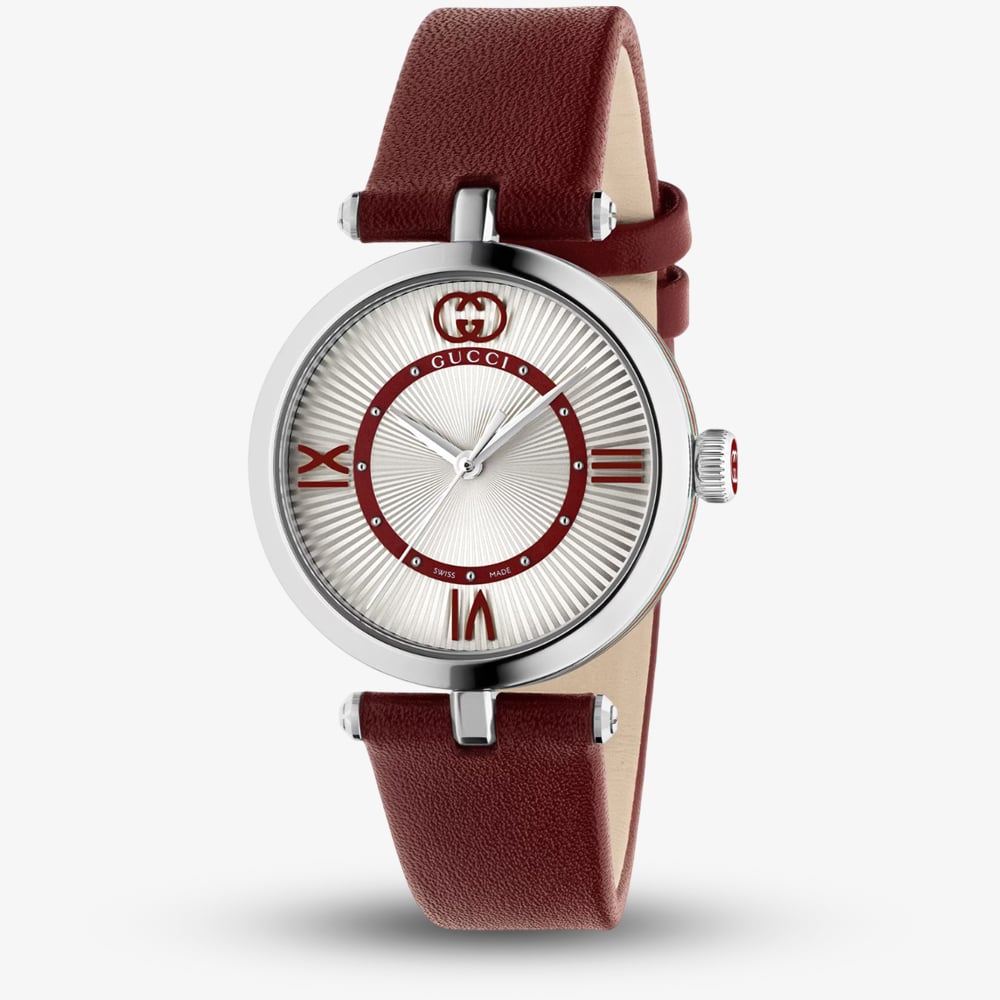 Gucci YA167508 Ladies Cruise Red Leather Strap Watch