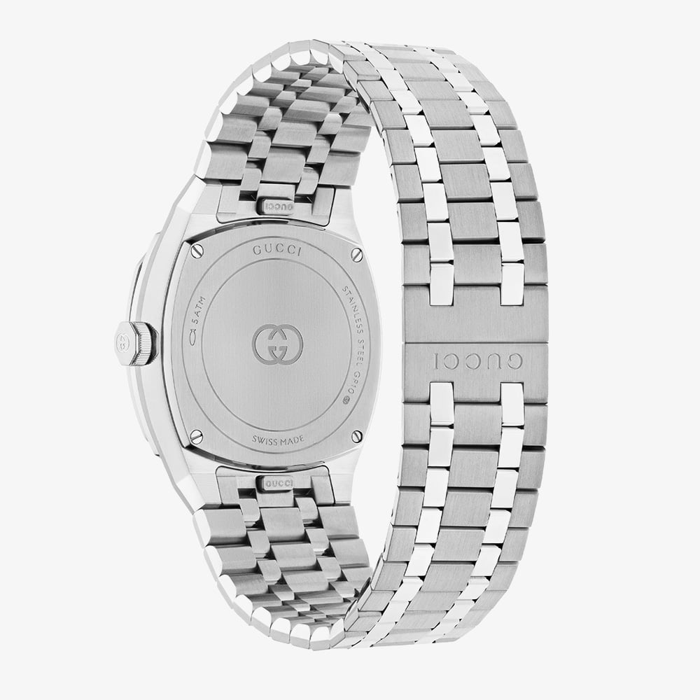 Gucci Ladies 25H 30mm Pink Dial Stainless Steel Bracelet Watch YA163509