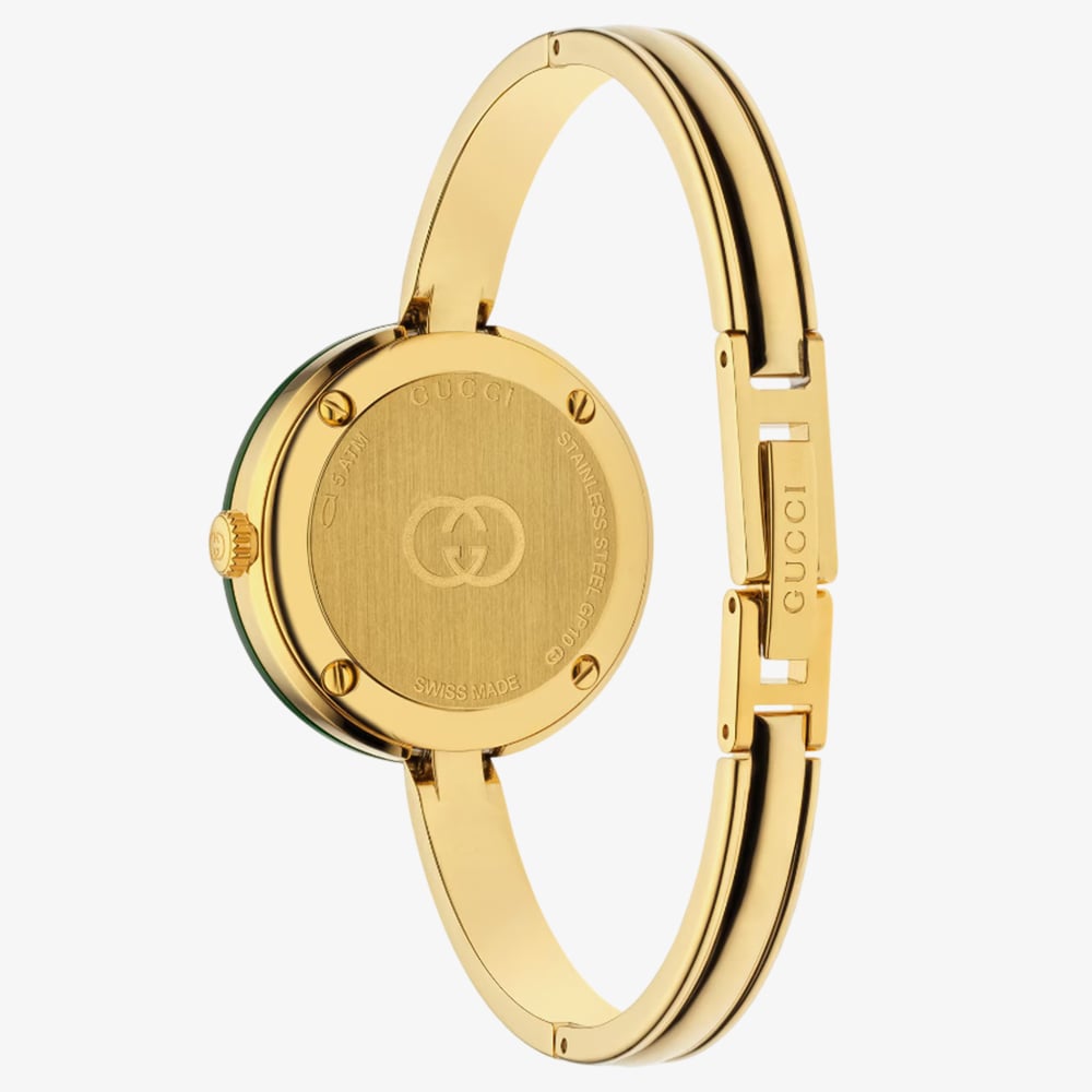Gucci Ladies GUCCI Play Size 16cm 28mm Gold Plated Bangle Watch YA151542