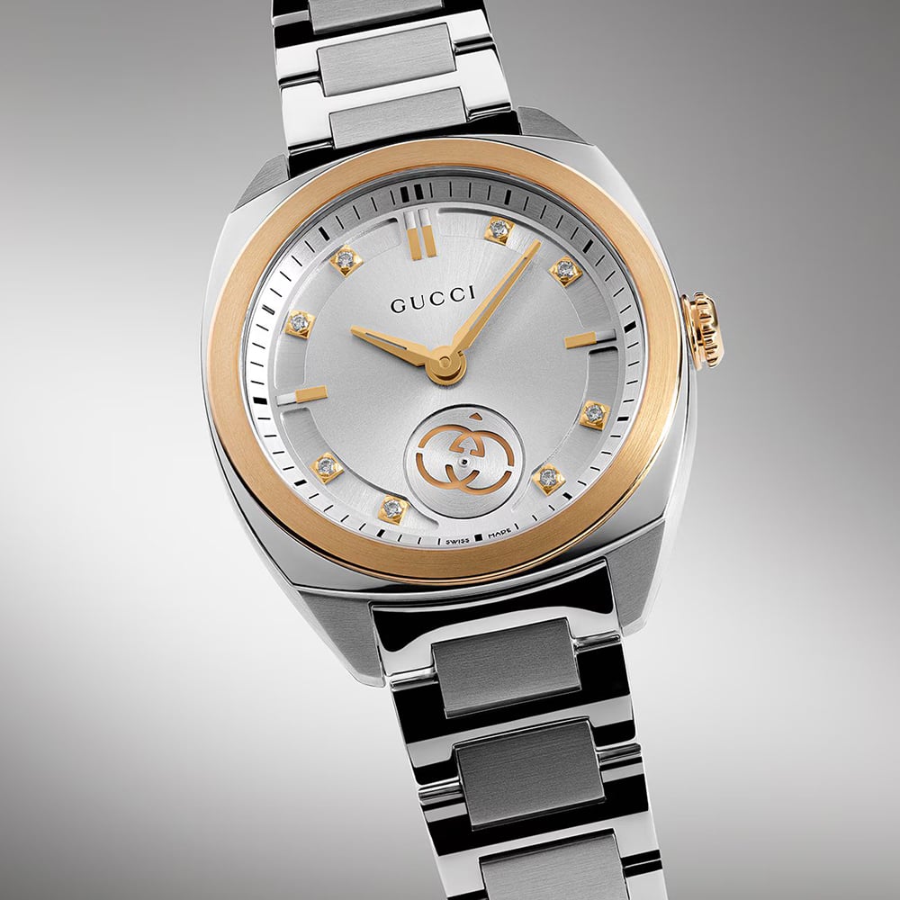Gucci Ladies Interlocking Two Colour Bracelet Watch YA142514