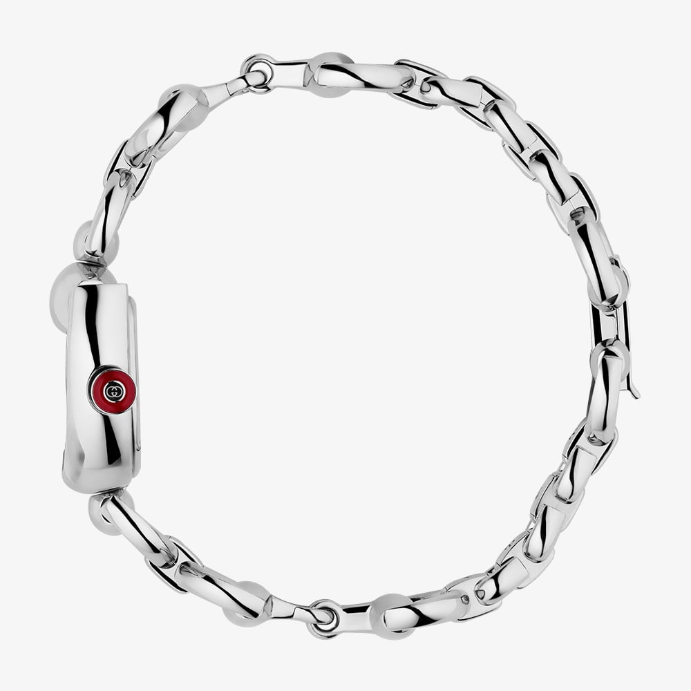 Gucci Ladies Horsebit Black Dial Chain Bracelet Watch YA168501