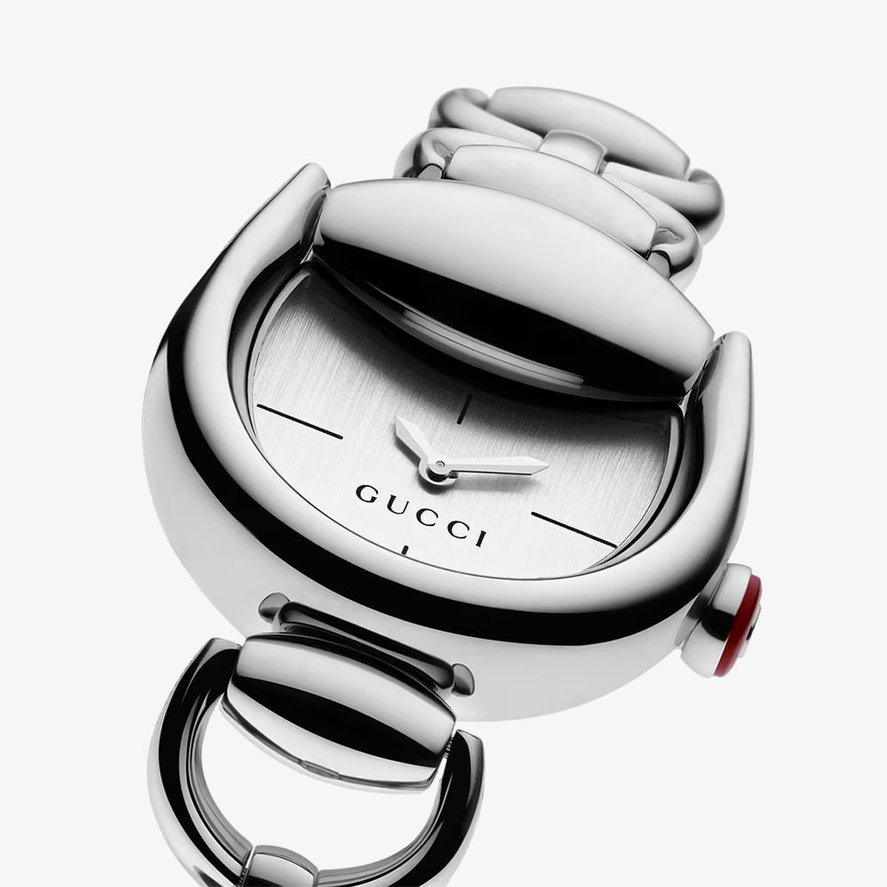 Gucci Ladies Horsebit Silver Dial Chain Bracelet Watch YA168503
