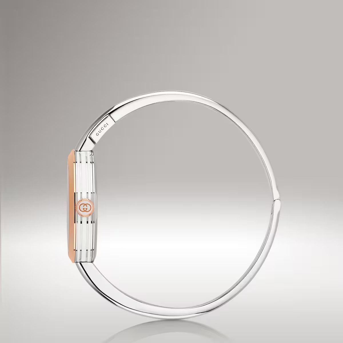 Gucci Ladies Model 2000 Silver Dial Bangle Bracelet Watch YA167524