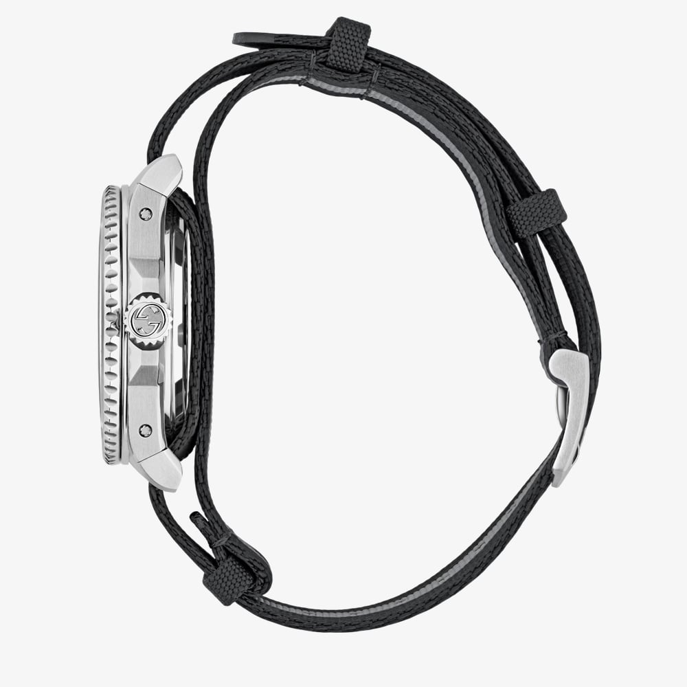 Gucci Mens Dive Automatic Black Fabric Strap Watch YA136365