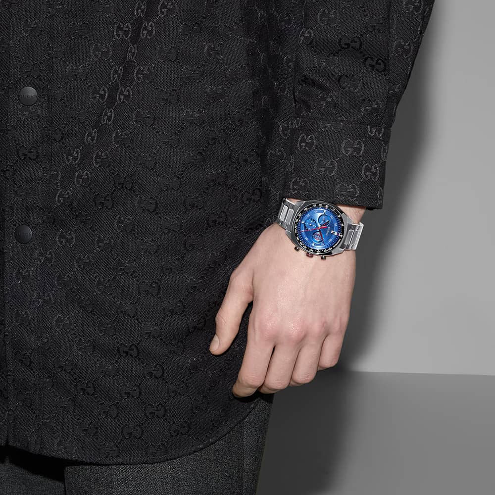 Gucci Interlocking Blue Chronograph Watch YA142317