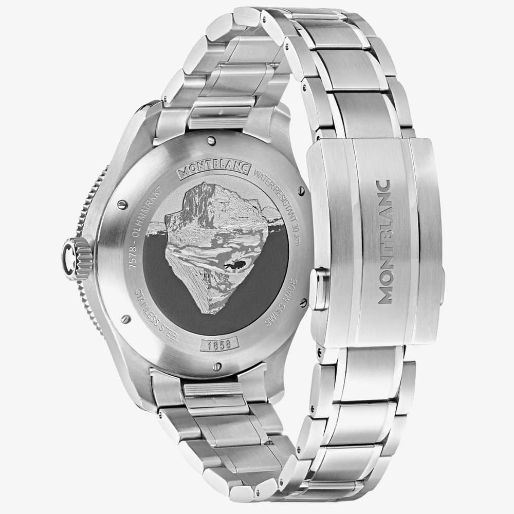 Montblanc Mens 1858 Iced Sea Automatic Date Blue Dial Watch 129369