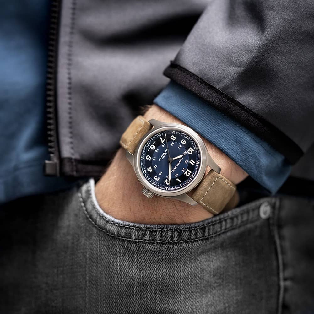 Hamilton Khaki Field Brown & Blue Titanium Automatic Watch H70545540