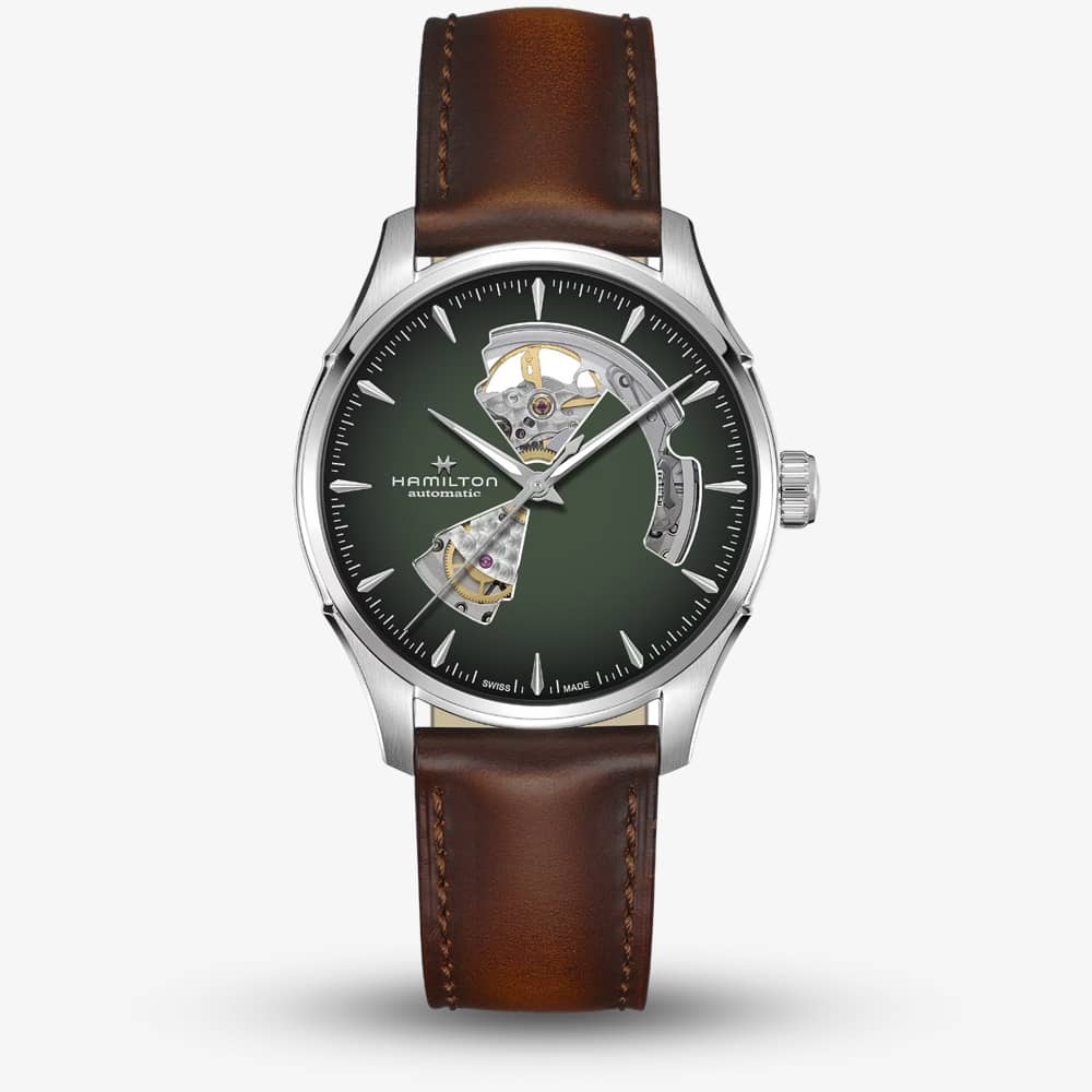 Hamilton Jazzmaster Open Heart Brown &amp; Green Watch H32675560