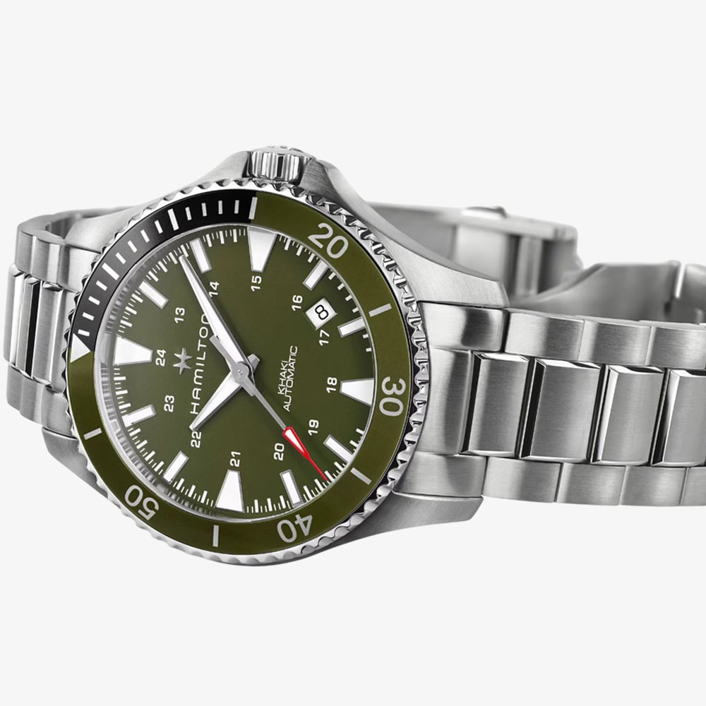 Hamilton Mens Khaki Navy Scuba Automatic Green Dial Watch H82375161