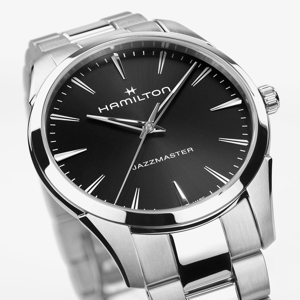 Hamilton Mens Jazzmaster Quartz 40mm Black Bracelet Watch H32461131
