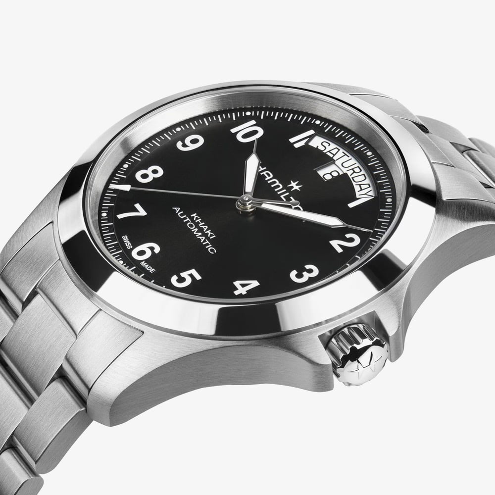 Hamilton Mens Khaki Field King Day-Date Black Dial Bracelet Watch H64475131