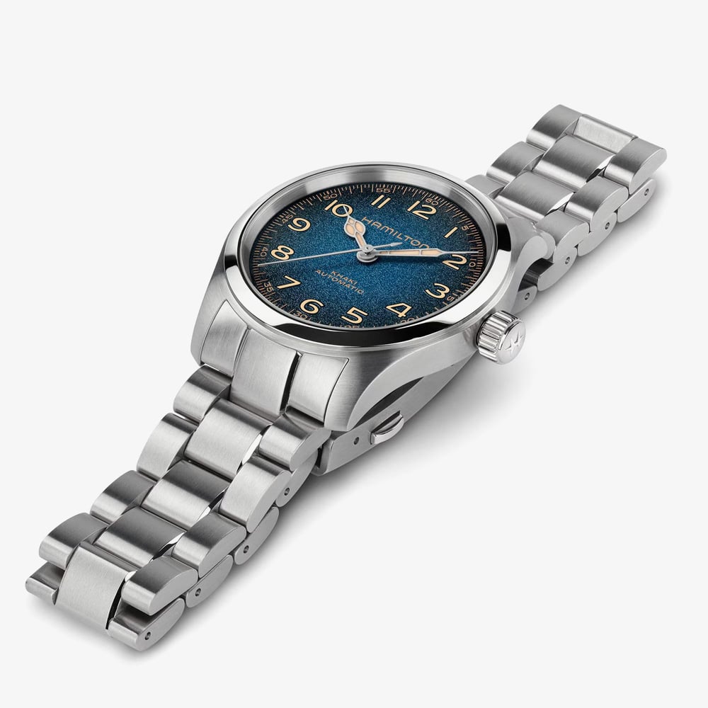 Hamilton Mens Khaki Field Murph Blue Dial Bracelet Watch H70405140