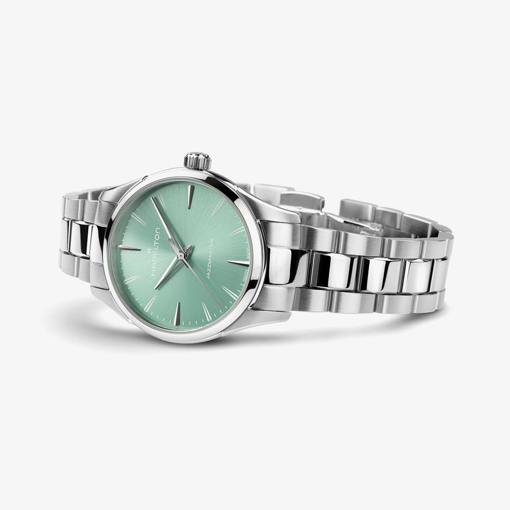Hamilton Ladies Jazzmaster Quartz Turquoise Dial Bracelet Watch H32301161