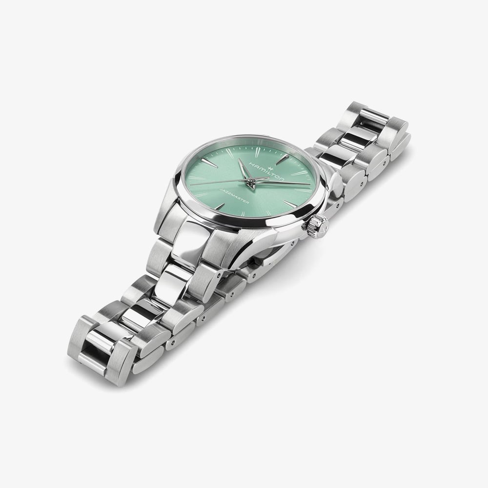 Hamilton Ladies Jazzmaster Quartz Turquoise Dial Bracelet Watch H32301161
